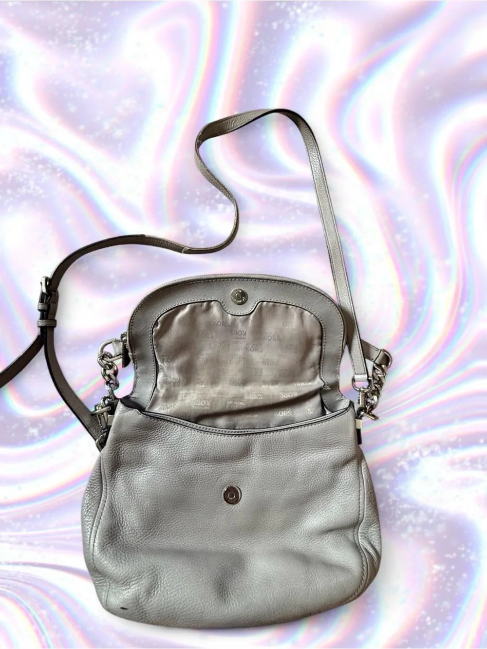 Michael Kors Taupe Leather Crossbody Bag